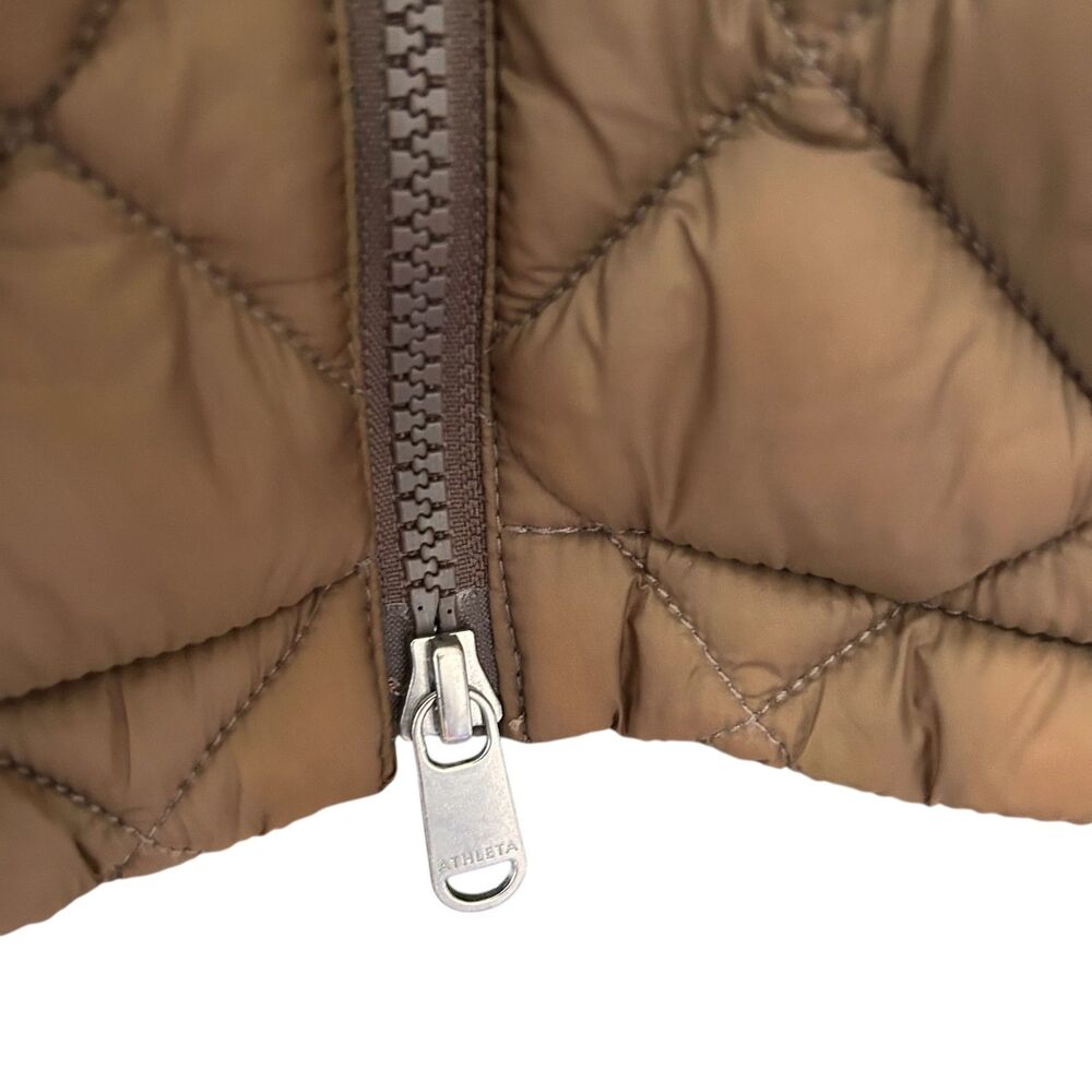 Athleta Whisper Featherless Parka XL Quilted Hooded Coat Brown Fall 2022 - Picture 6 of 11